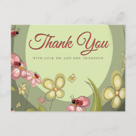 Cartão Postal Brincalhão Verde & Joana-bug Obrigado