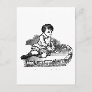 Cartão Postal Brincando Com O Comboio
