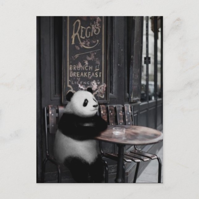 Cartão Postal Brincando em um café (Frente)