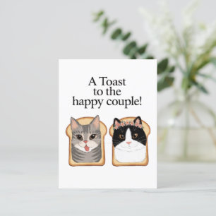 Cartão Postal Brinde Ao Feliz Casal Engraçado Engajamento De Cas
