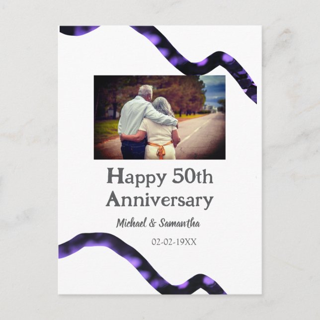 Cartão Postal brinde aos 50 anos de aniversário adicionar nome f (Frente)