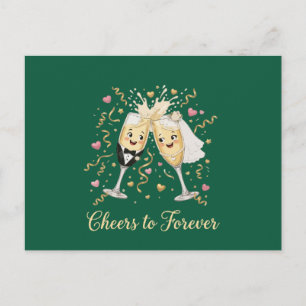 Cartão Postal Brinde de Celebração de Casamento
