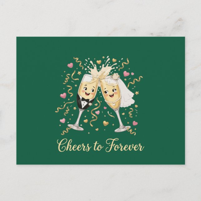 Cartão Postal Brinde de Celebração de Casamento (Frente)