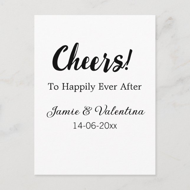 Cartão Postal Brinde para felizes para sempre adicionar nome do  (Frente)