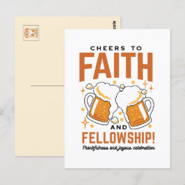 Cartão Postal Brindes à Fé e Comunhão - Chá de Oktoberfest
