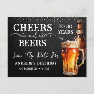 Cartão Postal Brindes aos Cervejas Salve a Data de Aniversário C