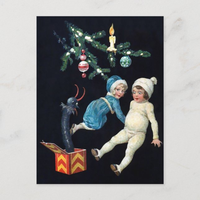 Cartão Postal Brinquedo Vintage Assustador Krampus (Frente)
