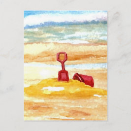 Cartão Postal Brinquedos de Areia - Construção de Castelo de Are