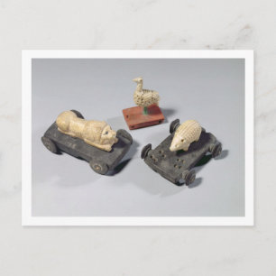 Cartão Postal Brinquedos para crianças: ouriço, leão e pomba, Su