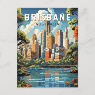 Cartão Postal Brisbane, Austrália, Viagem Art Vintage