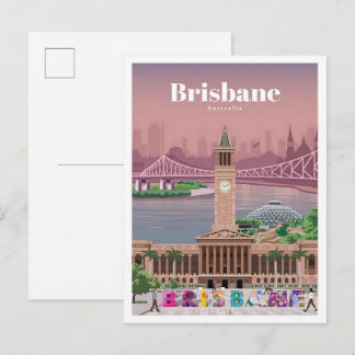 Cartão Postal Brisbane Australia Vintage Travel 