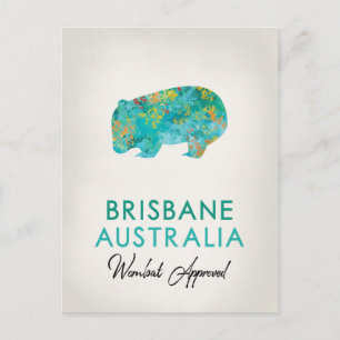 Cartão Postal Brisbane Austrália Wombat