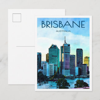Cartão Postal Brisbane City Australia Vintage Travel 