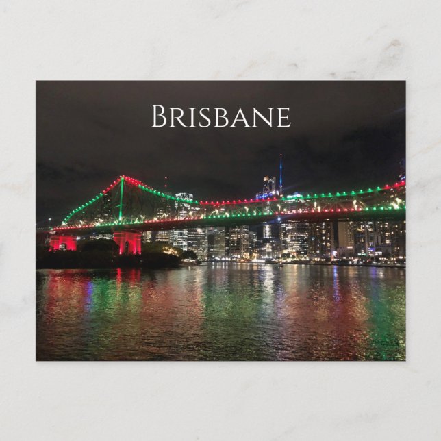 Cartão Postal brisbane, ponte noturna (Frente)