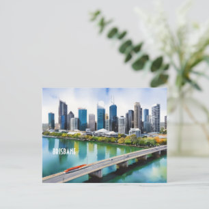 Cartão Postal Brisbane watercolor art