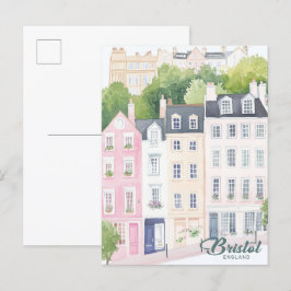 Cartão Postal Bristol England Gouache Paint Viagem