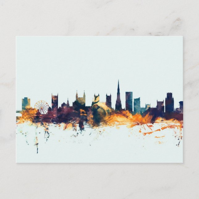 Cartão Postal Bristol England Skyline (Frente)