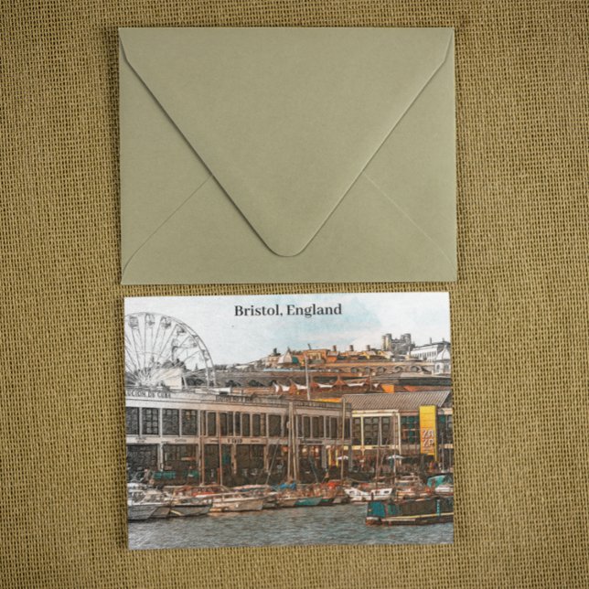 Cartão Postal Bristol Inglaterra UK Panorama View (bristol england vintage travel postcard)