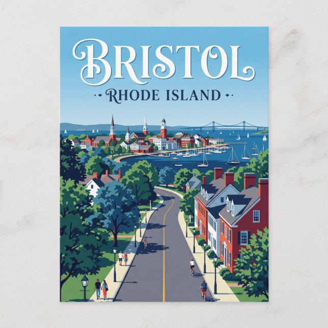 Cartão Postal Bristol Rhode Island (Frente)
