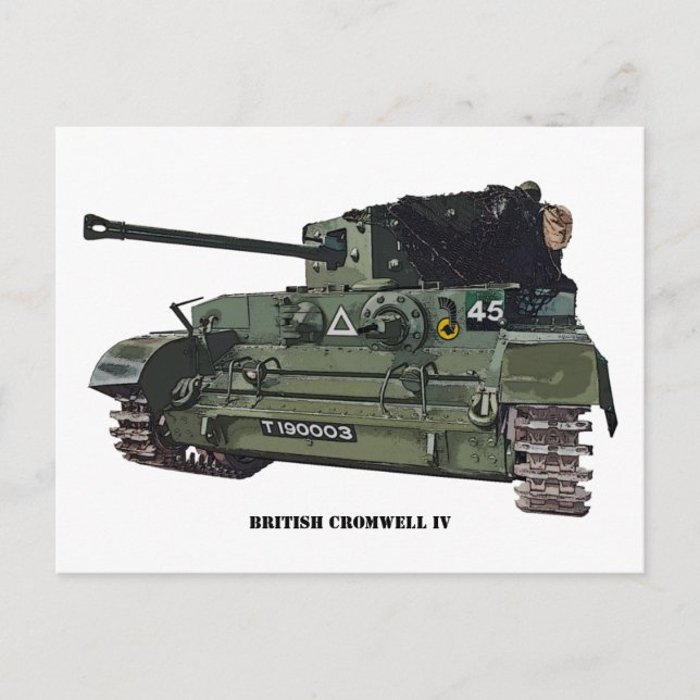 Cartão Postal British Cromwell IV Tank (Frente)