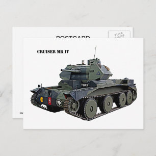Cartão Postal British Cruiser Mk IV Tank