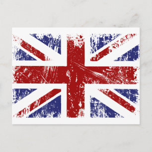 Cartão Postal British Flag Punk Grunge