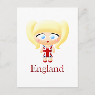 Cartão Postal British Girl