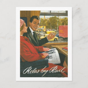 Cartão Postal British Railways Relax by Rail Poster