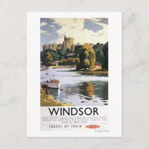 Cartão Postal British Railways Windsor Castle Thames Poster
