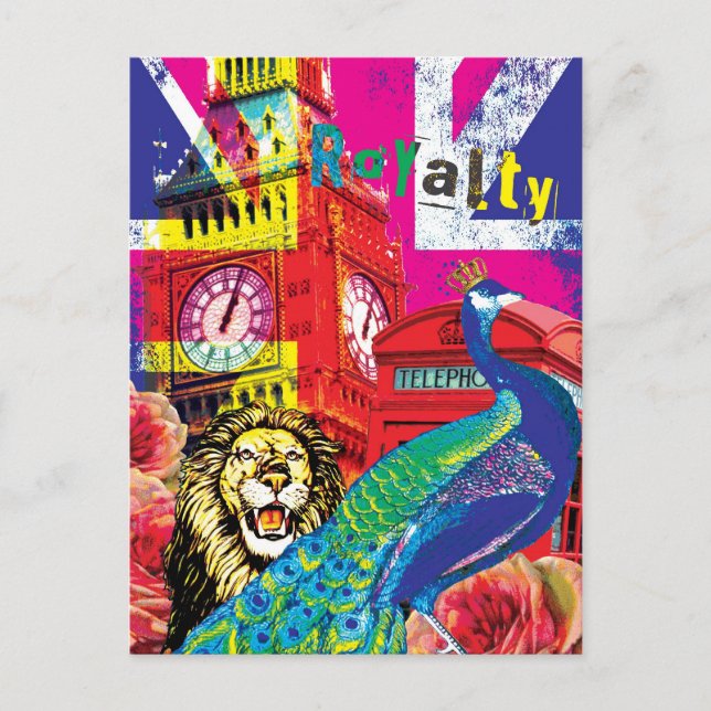 Cartão Postal British Royalty Pop Art (Frente)