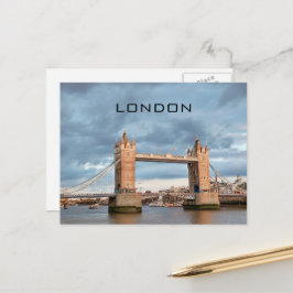 Cartão Postal British UK London Tower Bridge Boats Viagem