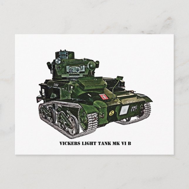 Cartão Postal British Vickers Light Tank VI B (Frente)