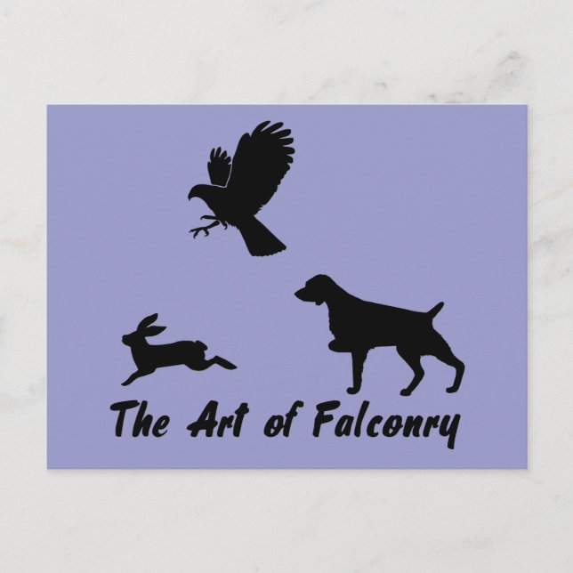 Cartão Postal Brittany Spaniel e Falconry (Frente)