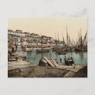 Cartão Postal Brixham Harbor, Devon c.1895