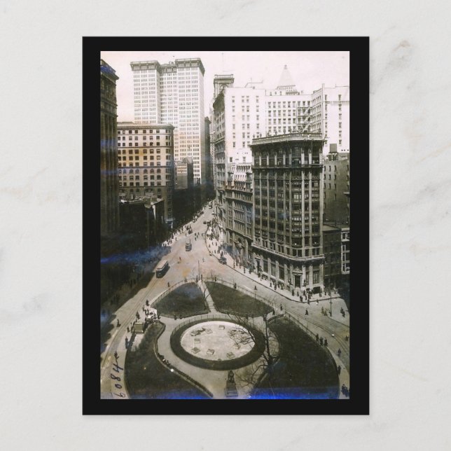 Cartão Postal Broadway, Nova Iorque 1911 Vintage (Frente)