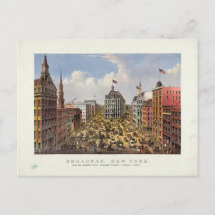 Cartão Postal Broadway, Nova Iorque, por Currier & Ives (1875)