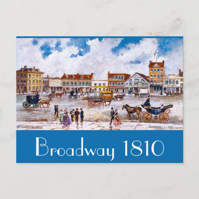 Cartão postal Broadway NYC 1810 (Frente)