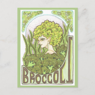 Cartão Postal Broccoli Fantasy Art Nouveau Retrato Impressão