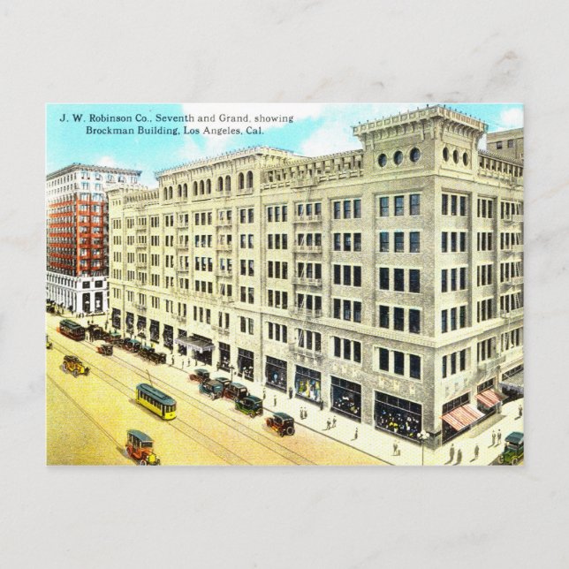 Cartão Postal Brockman Building, Los Angeles 1916 Vintage (Frente)