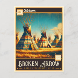 Cartão Postal Broken Arrow, Oklahoma | Vintage