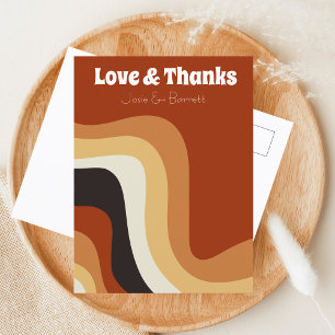 Cartão Postal Brold Retro Groovy 70s Foto de Casamento Amor e Ob