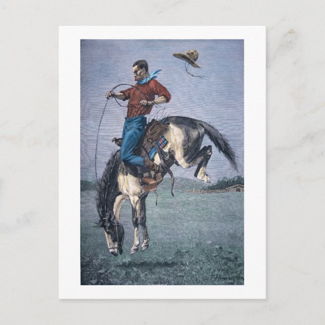 Cartão Postal Bronco-Buster (gravação colorida) (Frente)