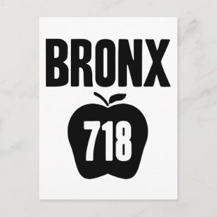 Cartão Postal Bronx com grande Apple e saída de código de áre