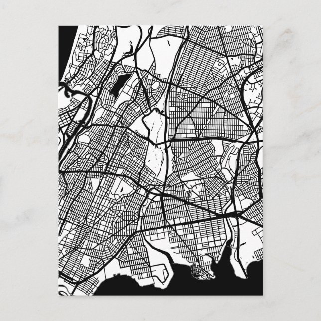 Cartão Postal Bronx USA City Map (Frente)