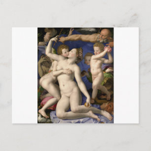 Cartão Postal Bronzino: Vênus, Cupido, Folga e Tempo
