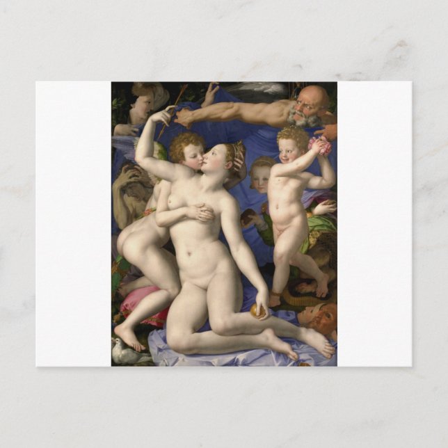 Cartão Postal Bronzino: Vênus, Cupido, Folga e Tempo (Frente)