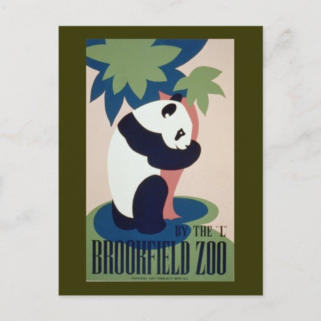 Cartão Postal Brookfield Zoo Panda (Frente)