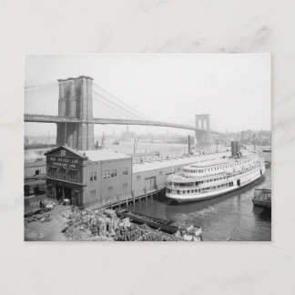Cartão Postal Brooklyn Bridge and Docks, 1905