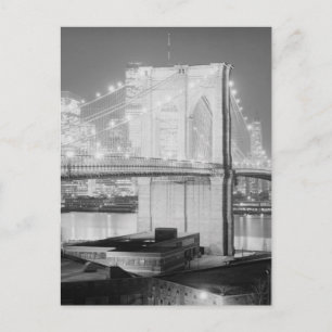 Cartão Postal Brooklyn Bridge Black & White