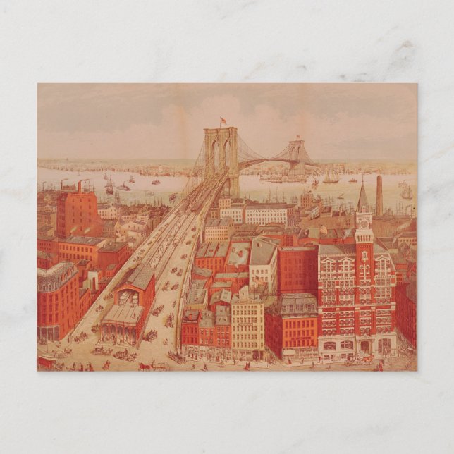 Cartão Postal Brooklyn Bridge, c.1883 (Frente)